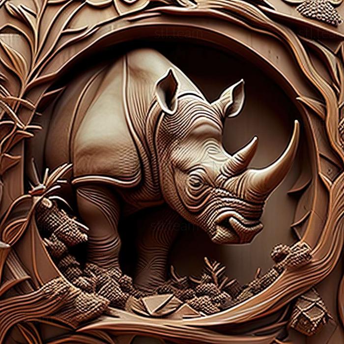 Animals rhino 3d architecture